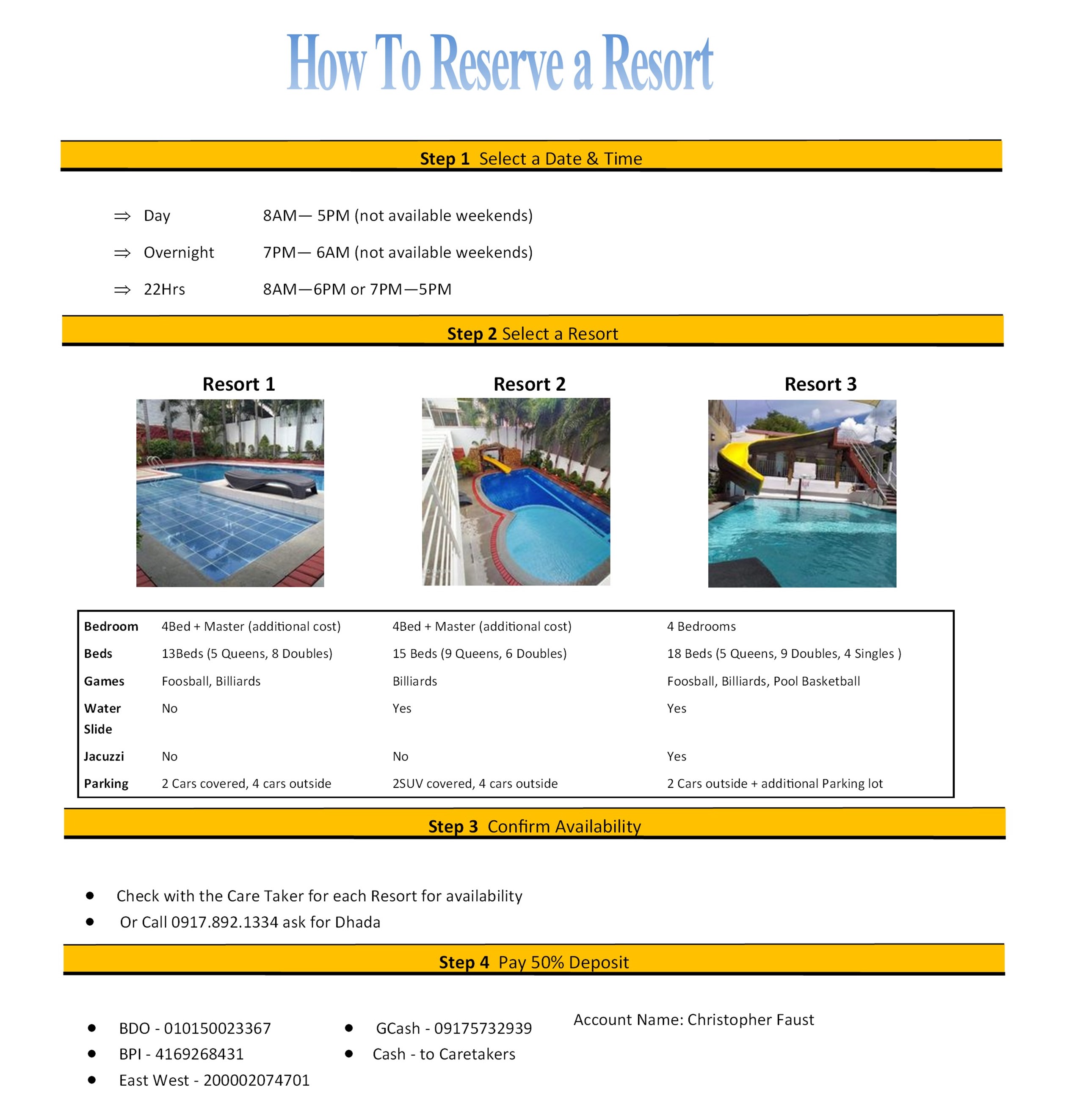 Resort Reservation